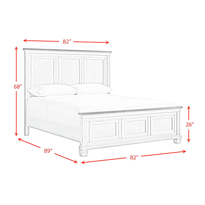 Farmington Panel Bedroom Set in Medium Brown and Washed Stone - Sweet Furniture (Columbus, Ohio)