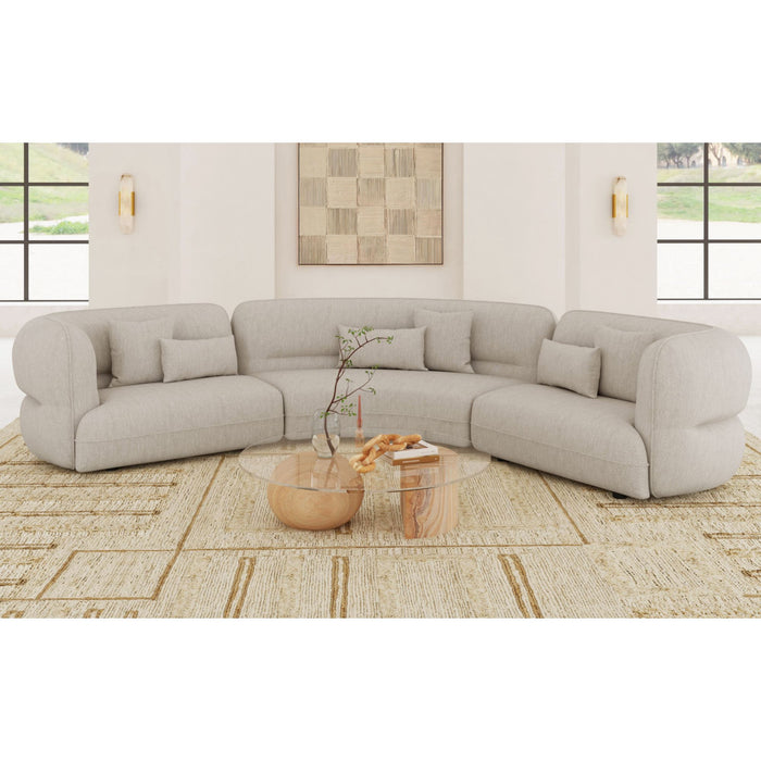 Four Seasons Sectional Set in Woolen Camel with 6 Pillows - Sweet Furniture (Columbus, Ohio)