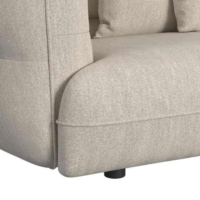 Four Seasons Sectional Set in Woolen Camel with 6 Pillows - Sweet Furniture (Columbus, Ohio)