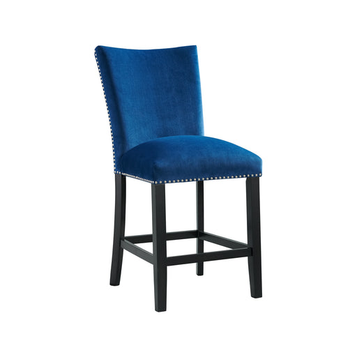 Francesca Counter Dining Blue Counter Velvet Side Chair (2 Per Pack) - Sweet Furniture (Columbus, Ohio)
