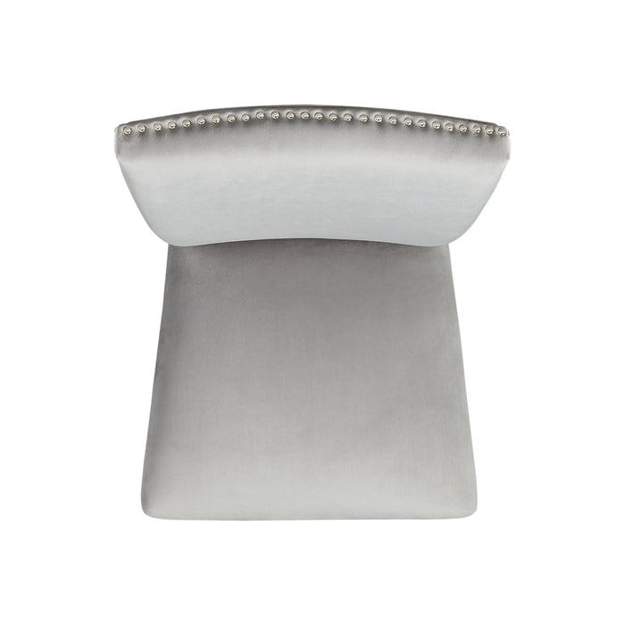 Francesca Rectangular Dining Grey Velvet Side Chair W/ Nailhead Trim (2 Per Pack) - Sweet Furniture (Columbus, Ohio)