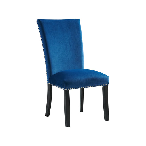 Francesca Rectangular Dining Blue Velvet Side Chair (2 Per Pack) - Sweet Furniture (Columbus, Ohio)
