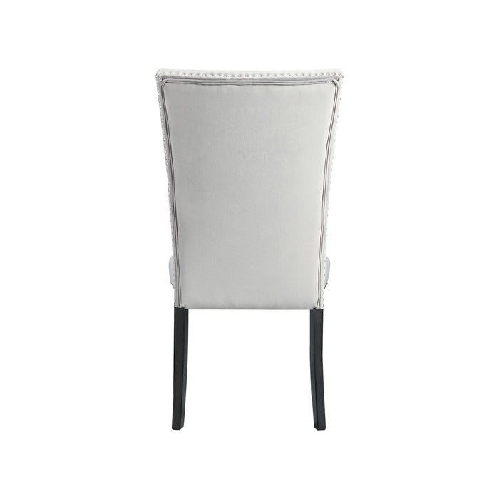 Francesca Rectangular Dining Grey Velvet Side Chair W/ Nailhead Trim (2 Per Pack) - Sweet Furniture (Columbus, Ohio)