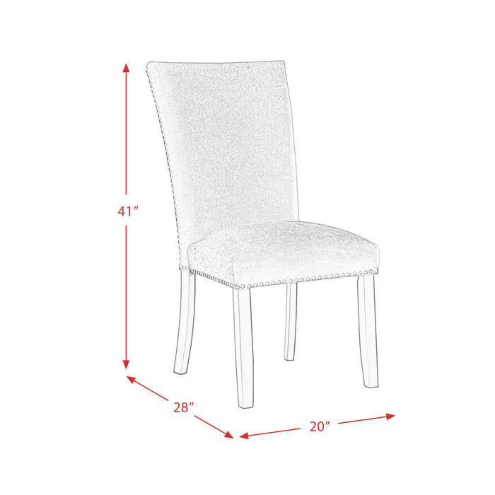 Francesca Rectangular Dining Grey Velvet Side Chair W/ Nailhead Trim (2 Per Pack) - Sweet Furniture (Columbus, Ohio)
