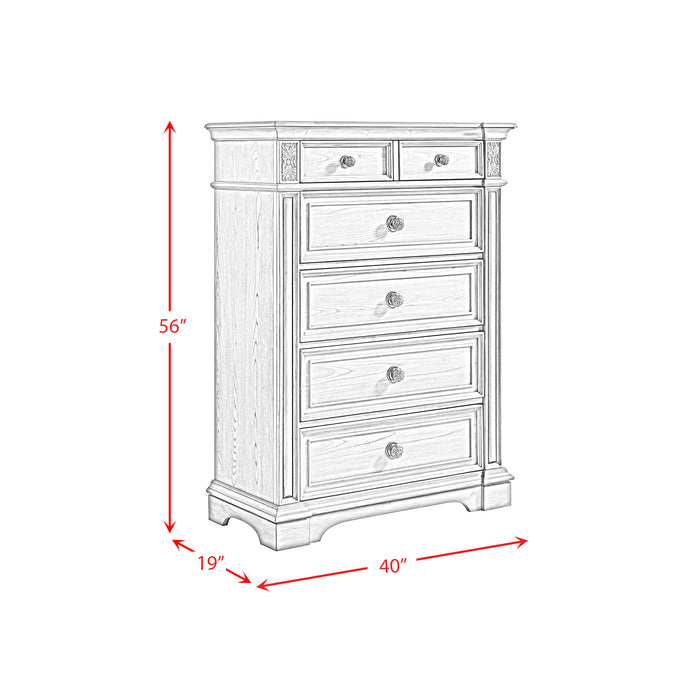 Glenmore 5-Drawer Chest in Aged Grey - Sweet Furniture (Columbus, Ohio)