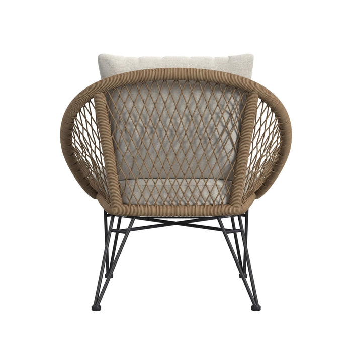 Grace Outdoor Seating 4PC Set - Black, Natural and Olefin Beige