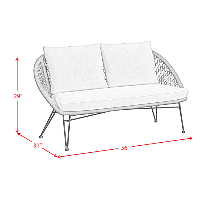 Grace Outdoor Seating 4PC Set - Black, Natural and Olefin Beige
