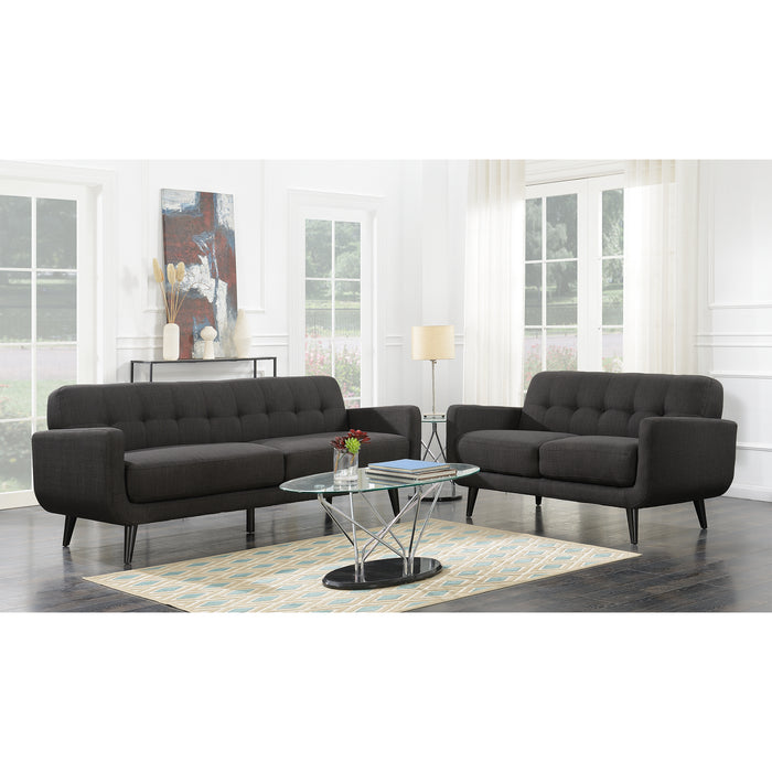 Hadley Sofa & Loveseat Set in Charcoal