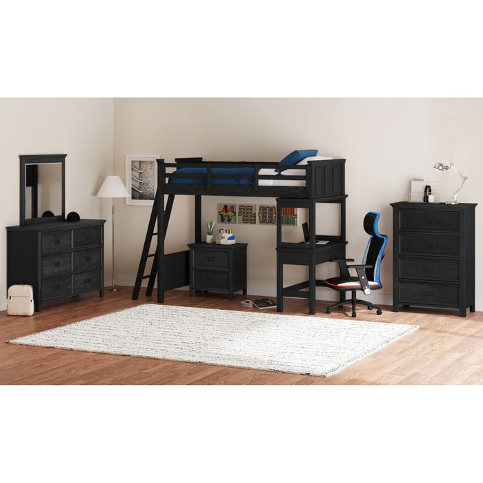 Hampton Kids Loft with Ladder and Desk with Speaker