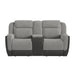 Hornet Motion Glider Loveseat with Console in Rancho Grey - Sweet Furniture (Columbus, Ohio)