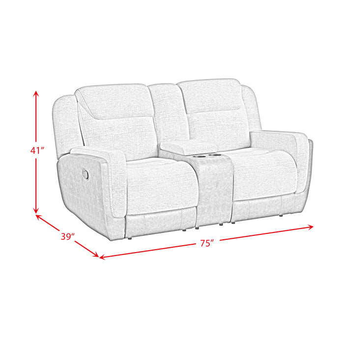 Hornet Motion Glider Loveseat with Console in Rancho Grey - Sweet Furniture (Columbus, Ohio)