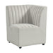 Jemma Upholstered Corner Chair in Beige Linen - Sweet Furniture (Columbus, Ohio)