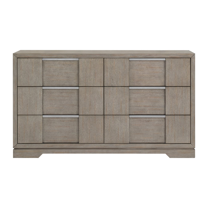 Kelis 6-Drawer Dresser in Grey - Sweet Furniture (Columbus, Ohio)