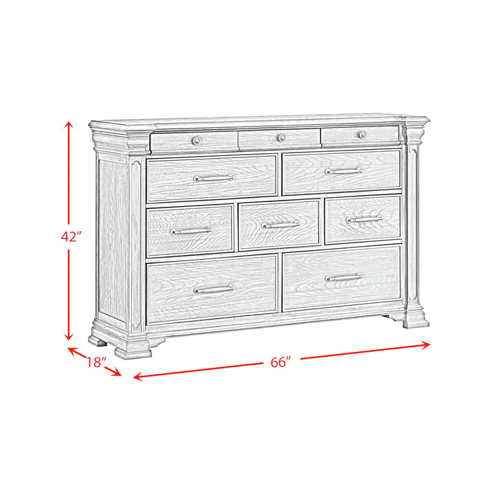 Kings Court 10-Drawer Dresser in Grey - Sweet Furniture (Columbus, Ohio)