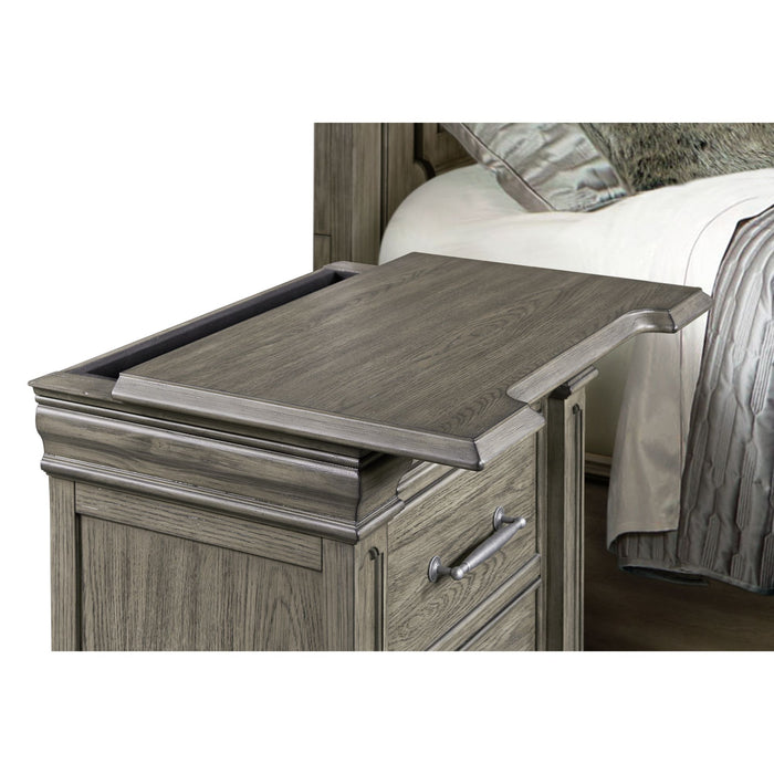 Kings Court 3-Drawer Nightstand (Sliding Top) in Grey - Sweet Furniture (Columbus, Ohio)