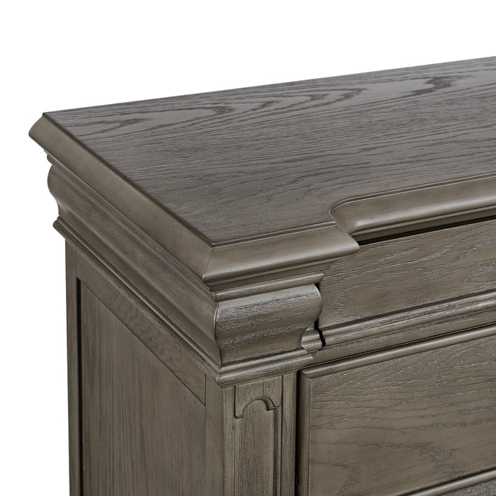 Kings Court 3-Drawer Nightstand (Sliding Top) in Grey - Sweet Furniture (Columbus, Ohio)