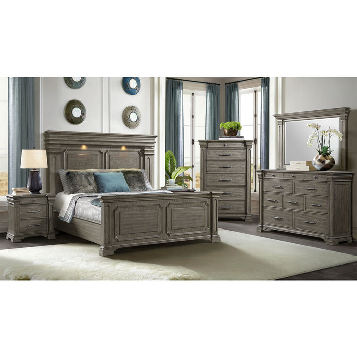 Kings Court 3-Drawer Nightstand (Sliding Top) in Grey - Sweet Furniture (Columbus, Ohio)