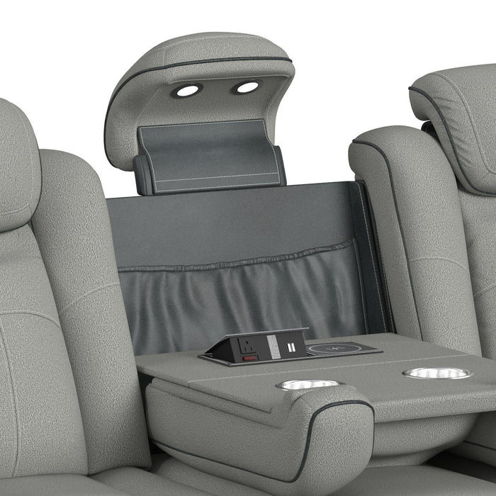 Lantana 3PC Living Room Set in Rocky Cement/Charcoal-Sofa, Loveseat & Recliner - Sweet Furniture (Columbus, Ohio)