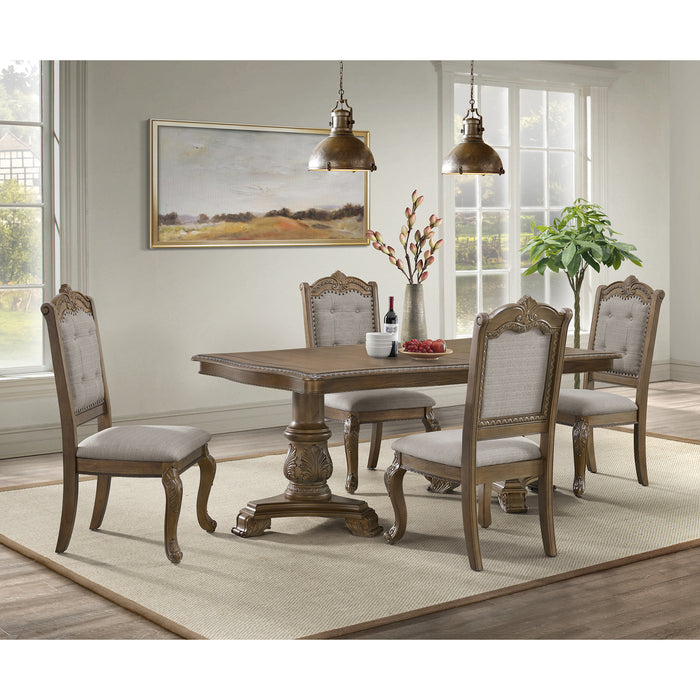Madison Park Dining Side Chair with Beige Fabric in Walnut (2 Per Carton) - Sweet Furniture (Columbus, Ohio)