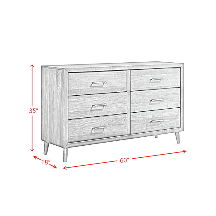 Malibu 6-Drawer Dresser in Walnut - Sweet Furniture (Columbus, Ohio)