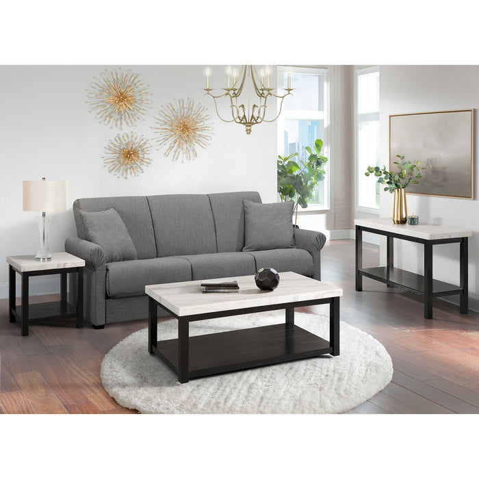 Marcello w/ White Top - Rectangular Coffee Table W/Casters - Sweet Furniture (Columbus, Ohio)