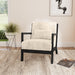 Marina Chair with kidney pillow in Langley Cream and Brushed Espresso Finish - Sweet Furniture (Columbus, Ohio)