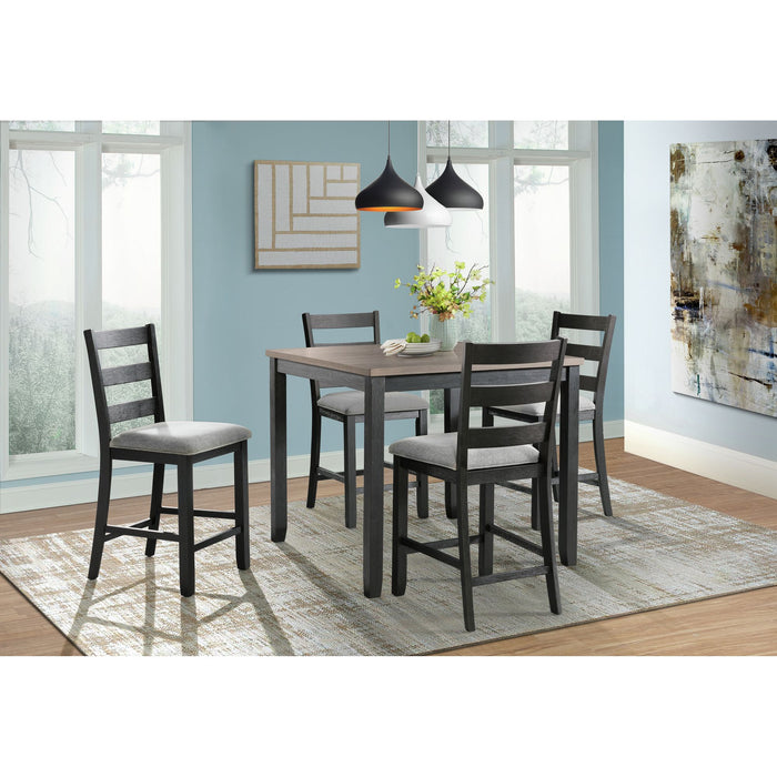 Martin Counter Side Chair with Grey Fabric - Black Finish (2 Per Carton) - Sweet Furniture (Columbus, Ohio)