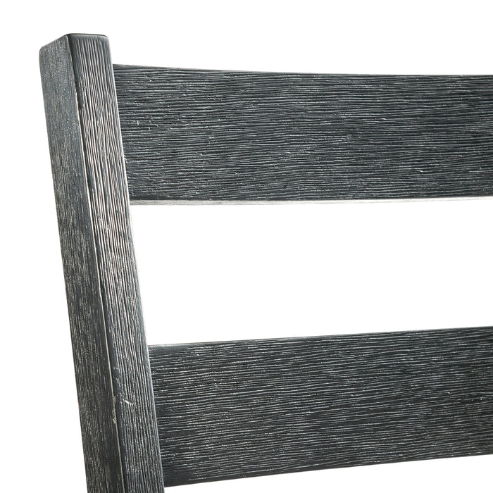 Martin Counter Side Chair with Grey Fabric - Black Finish (2 Per Carton) - Sweet Furniture (Columbus, Ohio)