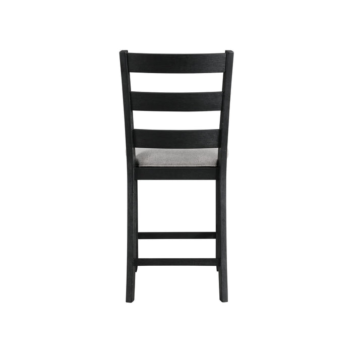 Martin Counter Side Chair with Grey Fabric - Black Finish (2 Per Carton) - Sweet Furniture (Columbus, Ohio)