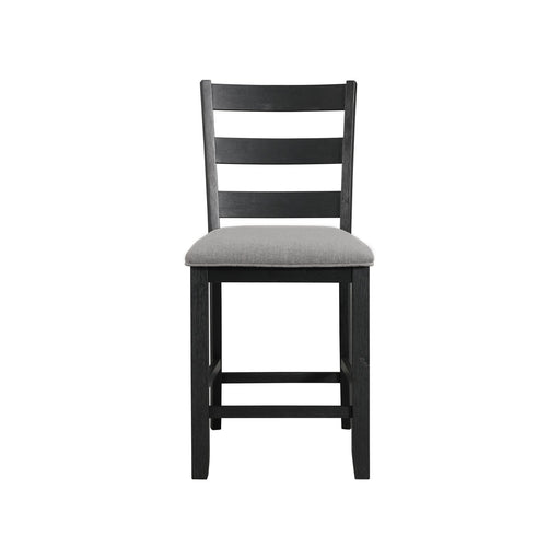 Martin Counter Side Chair with Grey Fabric - Black Finish (2 Per Carton) - Sweet Furniture (Columbus, Ohio)