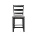 Martin Counter Side Chair with Grey Fabric - Black Finish (2 Per Carton) - Sweet Furniture (Columbus, Ohio)