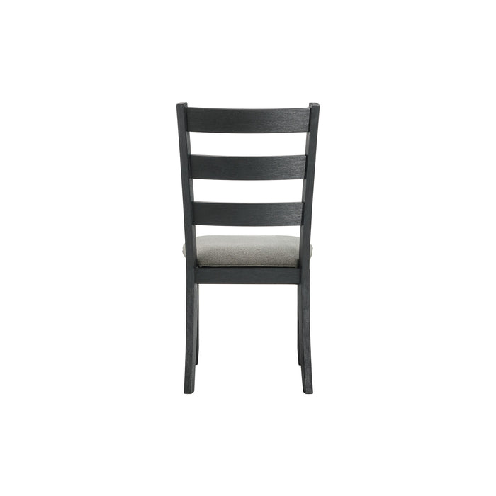 Martin Dining Side Chair with Grey Fabric - Black Finish (2 Per Carton) - Sweet Furniture (Columbus, Ohio)