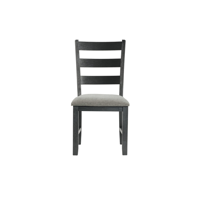 Martin Dining Side Chair with Grey Fabric - Black Finish (2 Per Carton) - Sweet Furniture (Columbus, Ohio)