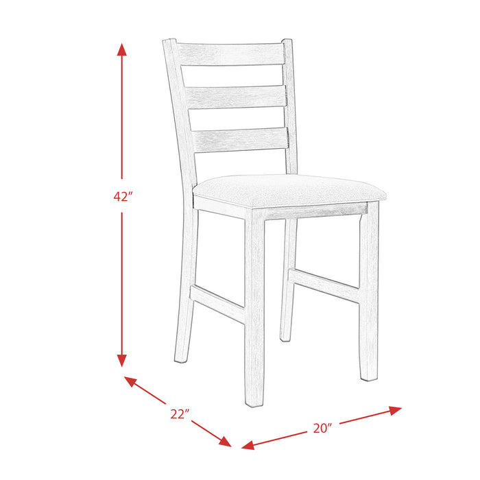 Martin Counter Side Chair with Grey Fabric - Black Finish (2 Per Carton) - Sweet Furniture (Columbus, Ohio)