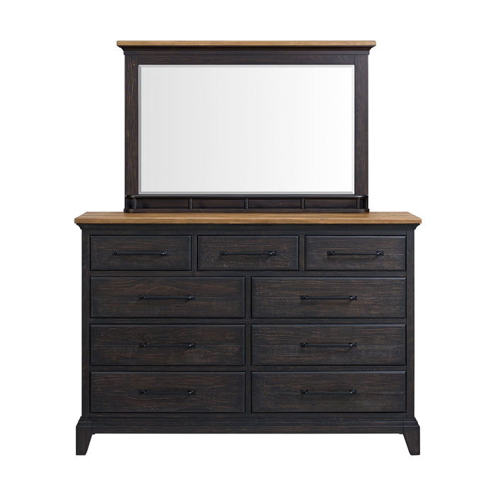 Montrose Dresser and Mirror Set in Espresso & Brown - Sweet Furniture (Columbus, Ohio)