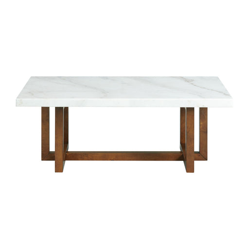 Morris Coffee Table in Espresso W/White Marble Top (3A Packing) - Sweet Furniture (Columbus, Ohio)