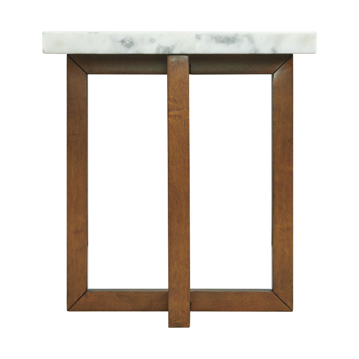 Morris End Table in Espresso W/White Marble Top (3A Packing) - Sweet Furniture (Columbus, Ohio)