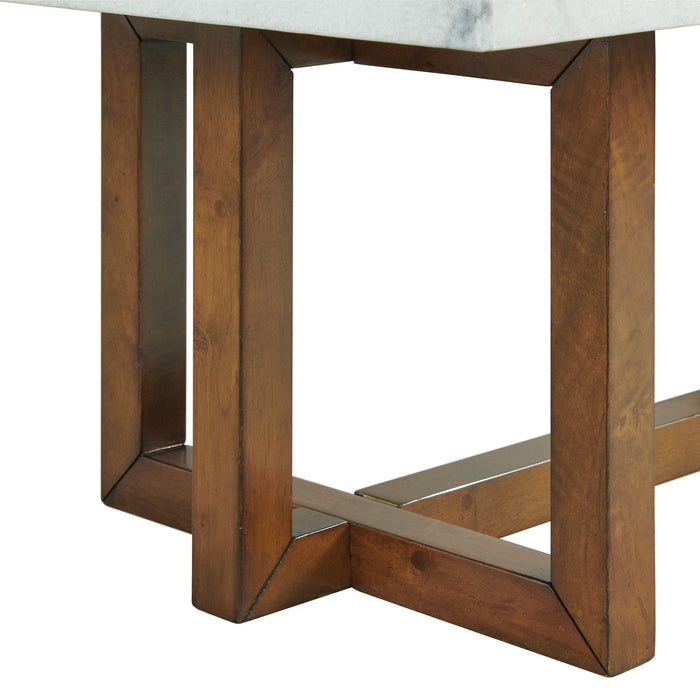 Morris End Table in Espresso W/White Marble Top (3A Packing) - Sweet Furniture (Columbus, Ohio)