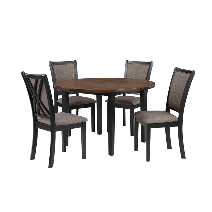 POTOMAC 42" ROUND COUNTER TABLE & 4 CHAIRS -BROWN/BLACK