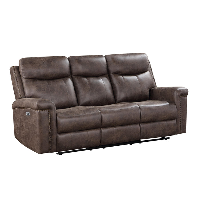 QUADE SOFA W/DUAL RECLINER-MOCHA