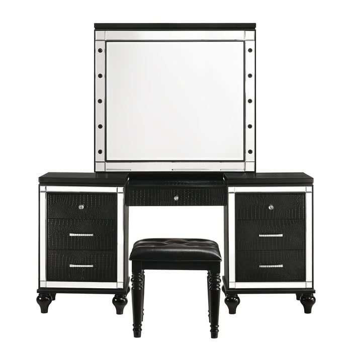 VALENTINO VANITY TABLE MIRROR (BULBS NOT INCLUDED)-BLACK - Sweet Furniture (Columbus, Ohio)