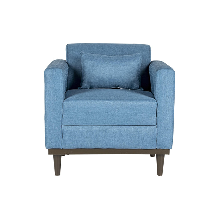 AIDEN CHAIR W/1 THROW PILLOW-BLUE