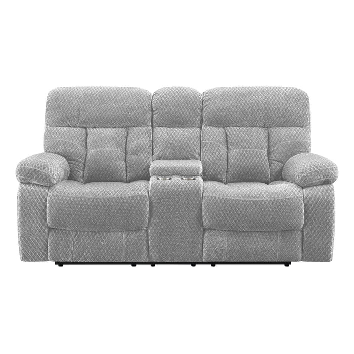 BRAVO CONSOLE LOVESEAT W/ DUAL RECLINERS-STONE