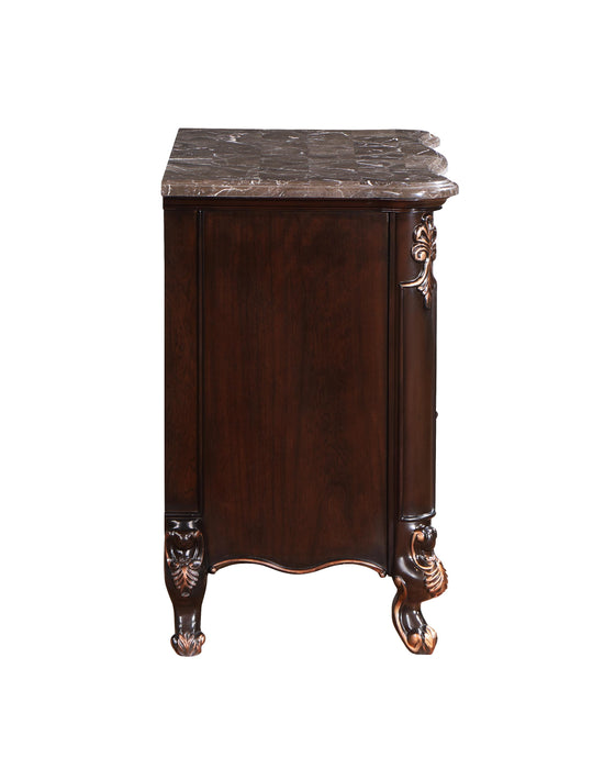 CONSTANTINE NIGHTSTAND W/MARBLE TOP-CHERRY