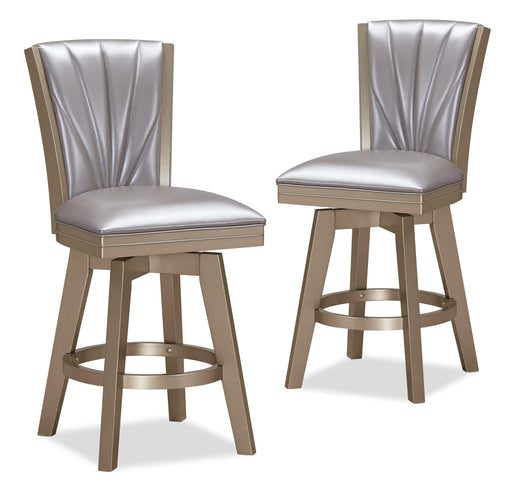 JAZZ  24" SWIVEL COUNTER STOOL-PEARL/GOLD image