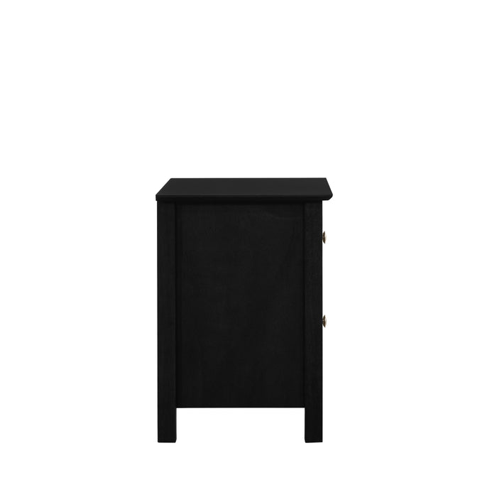 ZODIAC 2 DRAWER NIGHTSTAND-BLACK