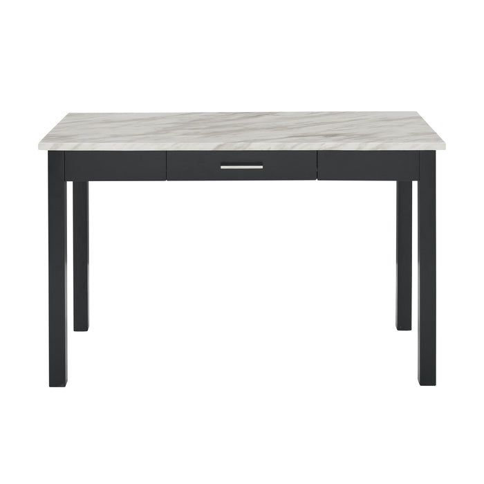 CELESTE DESK W/WHITE/GRAY FAUX MARBLE TOP-ESPRESSO BASE