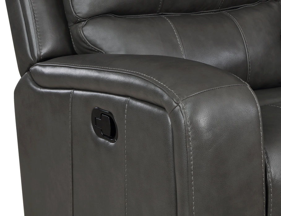 LINTON LEATHER GLIDER RECLINER-GRAY