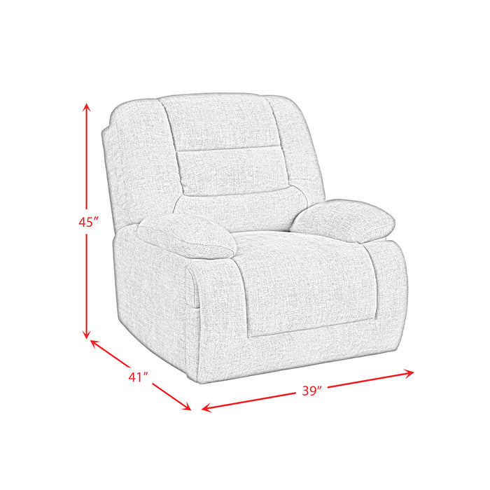 Odessa P3 Recliner W/Heat Massage, zero gravity, memory foam in Amount Grey