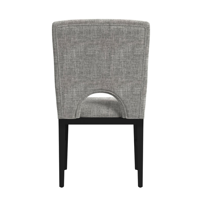 Oregon Dining Side Chair with Grey Fabric in Black (2 Per Carton)